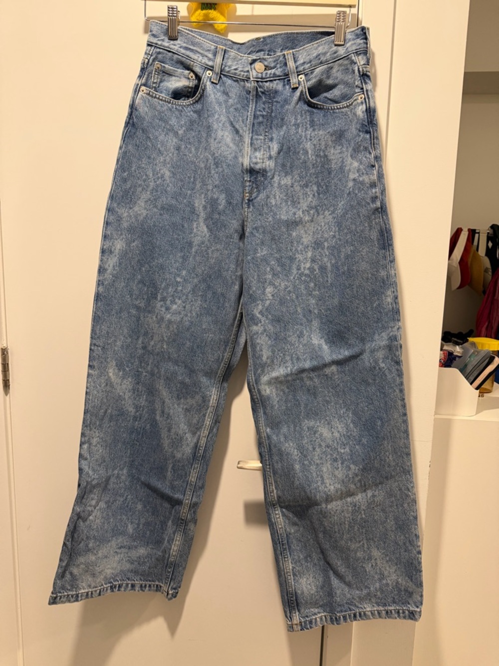 COS Women's Light Blue Acid-Wash Wide-leg Jeans